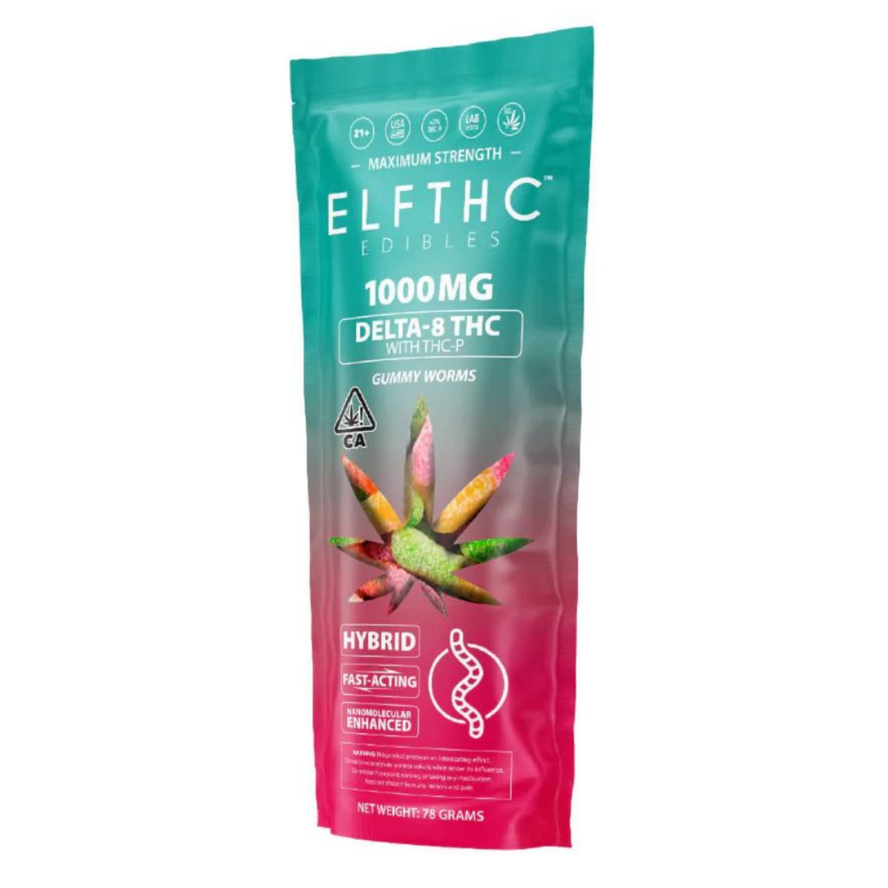 ELF THC Delta-8 + THC-P Edibles Gummy Worms – 1000MG