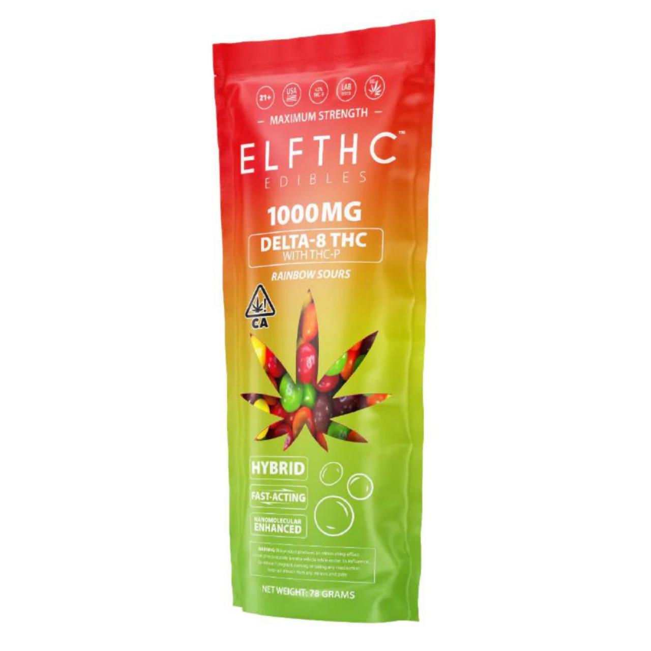 ELF THC Delta-8 + THC-P Edibles Rainbow Sours - 1000MG