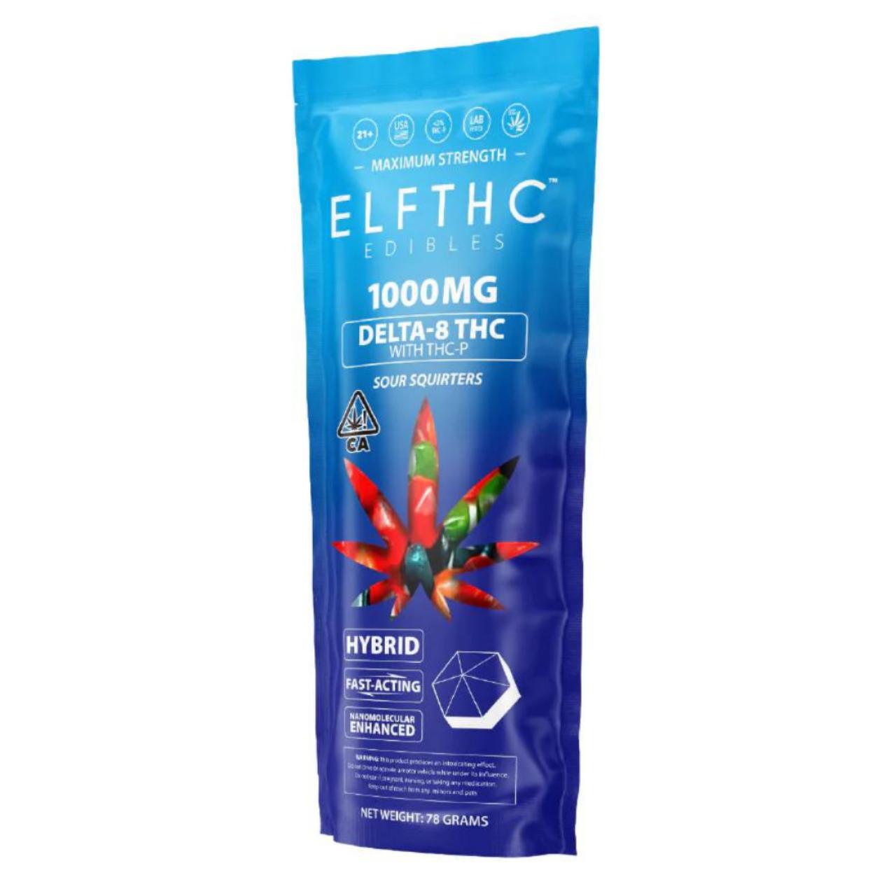 ELF THC Delta-8 + THC-P Edibles Sour Squirters - 1000MG